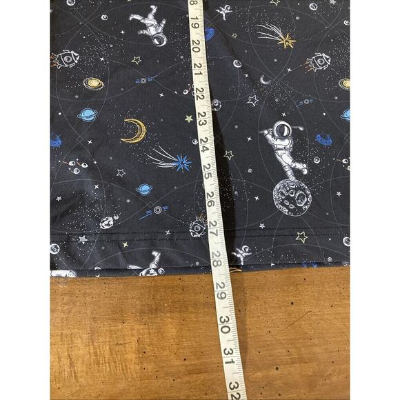 Waggle Golf Polo Shirt Mens L Black Astronaut Space Print Mission Albatross - Picture 8 of 8